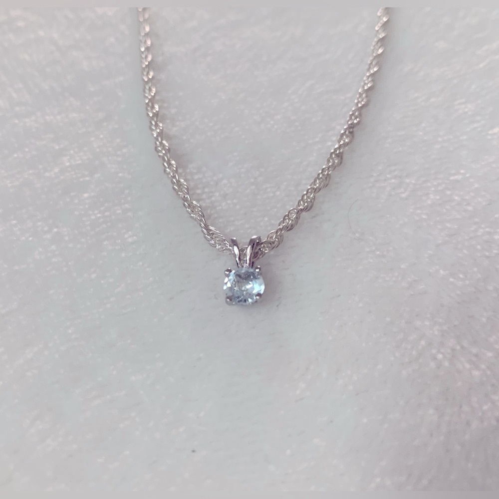 Genuine Aquamarine 15” semi-choker Necklace S925